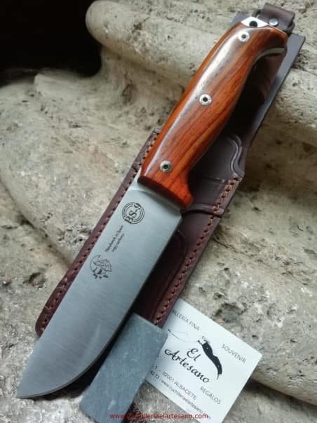 JV BS9 cuchillo bushcraft con hoja de acero carbono y mango de micarta  negra - 53-BS9-MICAR - JV CDA