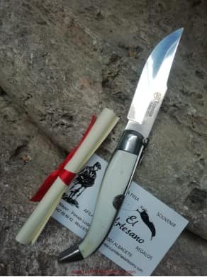 Navaja machete Expósito acero de damasco y olivo - Ganivetería Roca