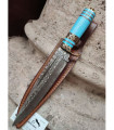 NOVEDAD MACHETE DAMASCO VERDE Y LATÓN