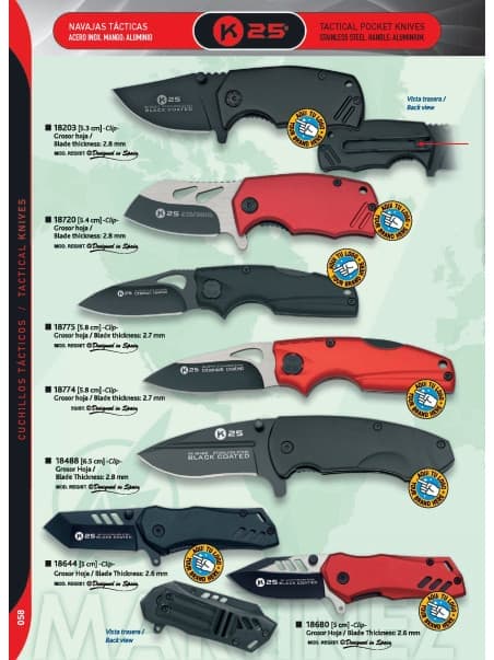 NAVAJAS TACTICAS 10 K25 - pocketknives tactical - K25 - Wholesale Knives