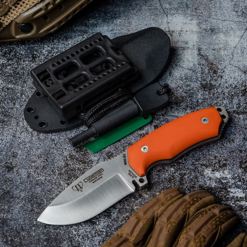 CUCHILLO MINI BOINA VERDE NARANJA KYDEX CUDEMAN