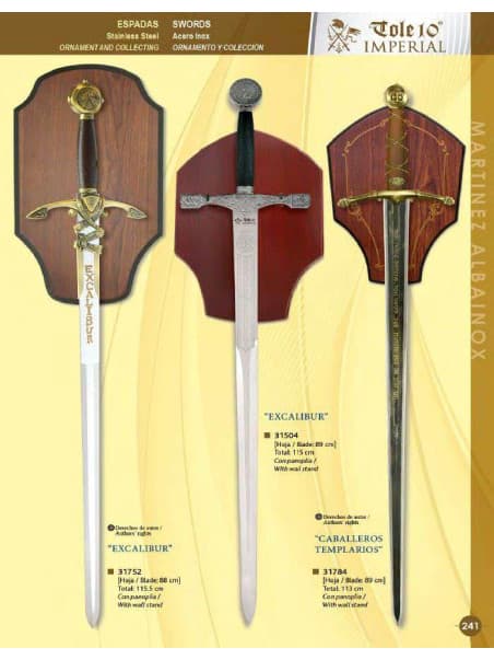 espadas excalibur y caballeros templarios