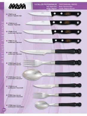 Arcos Serie Cuchillos de Mesa, Tenedor, Tenedor de Acero Inoxidable 18y10  de 200 mm, Mango Madera Comprimida Color Marrón : : Hogar y cocina