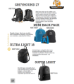 MOCHILA GREYHOUND 27 O MOCHILA MINI BACK PACK O MOCHILA  ULTRA LIGHT 18 O SUPER LIGHT