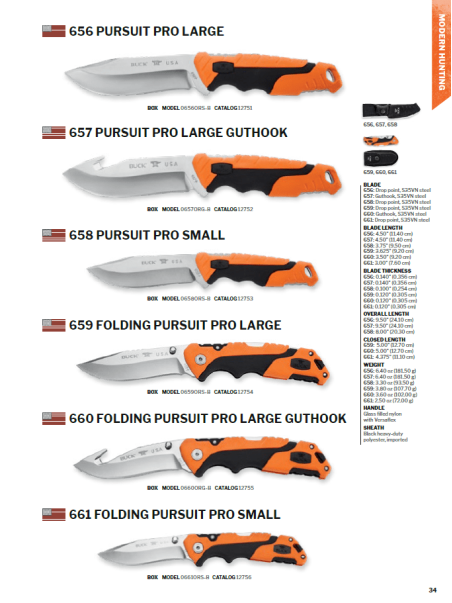 CUCHILLO O NAVAJA PURSUIT PRO NARANJA