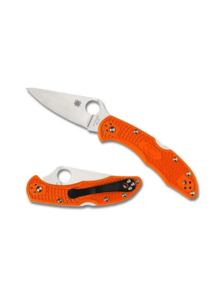 NAVAJA SPYDERCO DELICA 4 FRN PERFIL RECTO NARANJA