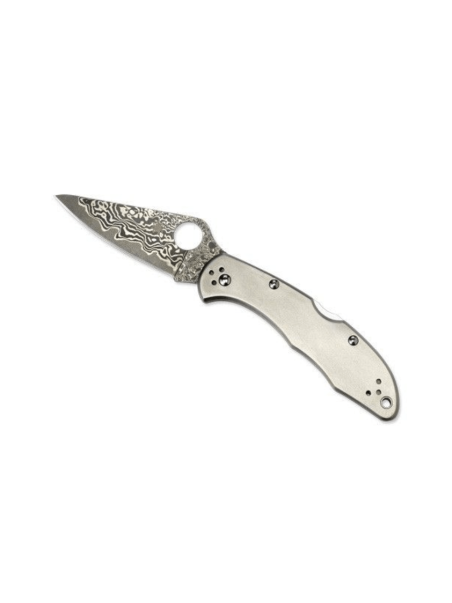 NAVAJA SPYDERCO DELICA 4 TITANIO DAMASCO