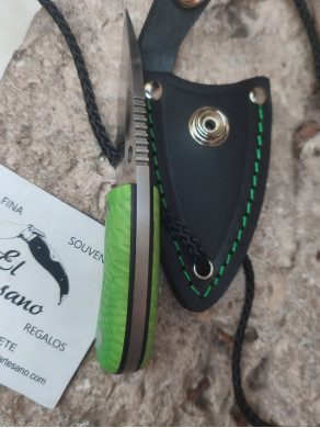 CUCHILLO YODA CUDEMAN VERDE FLÚOR PIEL 200-JV