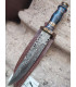 NOVEDAD MACHETE DAMASCO AZUL Y LATÓN
