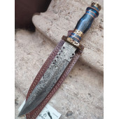 NOVEDAD MACHETE DAMASCO AZUL Y LATÓN