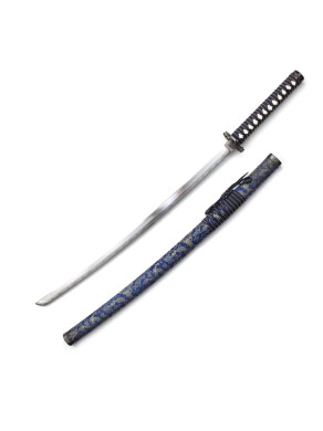 KATANA NEGRA CON VAINA EN AZUL 40120