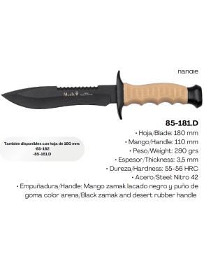 CUCHILLO MUELA 85-181D O 85-161D MUELA