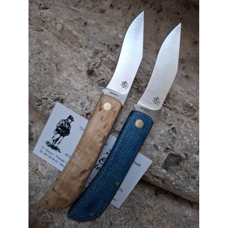 SÚPER OFERTA NAVAJA J&V FALCATA XS ABEDUL O YUTE AZUL