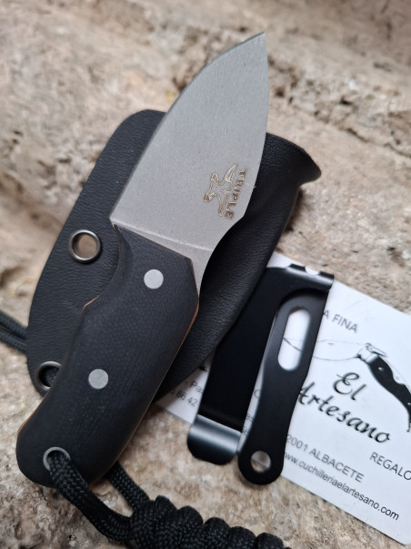 CUCHILLO MINI KAI G10 NEGRO ARENADO