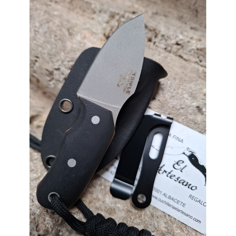 CUCHILLO MINI KAI G10 NEGRO ARENADO