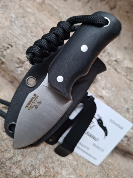 CUCHILLO KAI FR G10 NEGRO HOJA PLATEADA