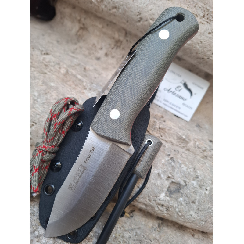 CUCHILLO ERIZO TS2 VERDE KYDEX PEDERNAL JOKER