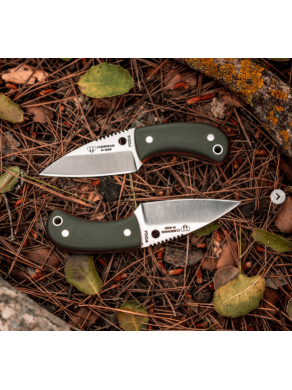 CUCHILLO YODA MIKARTA G10  VERDE PIEL 200GV CUDEMAN
