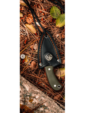 CUCHILLO YODA MIKARTA G10  VERDE PIEL 200GV CUDEMAN