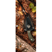 CUCHILLO YODA MIKARTA G10  VERDE PIEL 200GV CUDEMAN