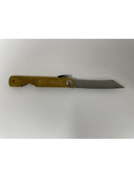 NAVAJA HIGONOKAMI DAMASCO LATÓN 895