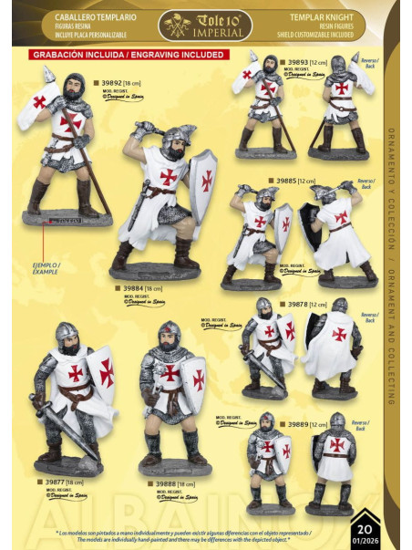 TEMPLARIO BLANCO Y ROJO RESINA