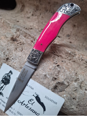 NAVAJA DECORADA ROSA 348