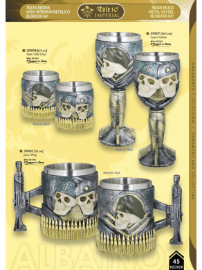 VASO, COPA O JARRA RESINA ARMY SKULL