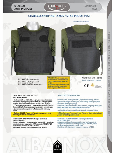 CHALECO ANTIPINCHAZOS
