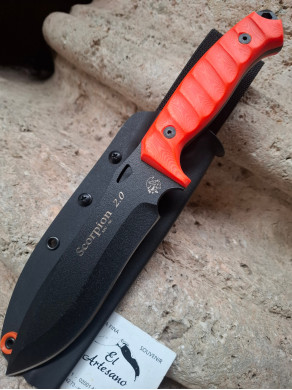 SÚPER OFERTA CUCHILLO SCORPIÓN 2.0 NARANJA KYDEX J&V