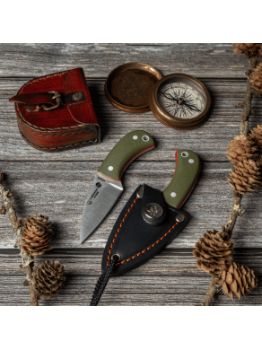 CUCHILLO YODA CUDEMAN G10 VERDE PIEL 200-GV
