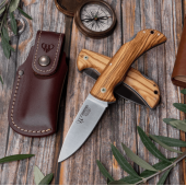 NOVEDAD NAVAJA GALATEA 325-LF OLIVO CON FUNDA CUDEMAN