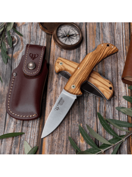 NOVEDAD NAVAJA GALATEA 325-LF OLIVO CON FUNDA CUDEMAN