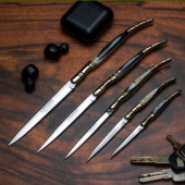 NAVAJA ESTILETE CUDEMAN IMIT. ASTA TORO LATÓN