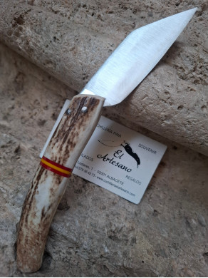 NAVAJA PUNTA CIERVO BANDERA ESPAÑA HOJA RECTA 227