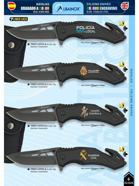 NAVAJA ALUMINIO CUERPOS ESPECIALES COLOR 8,5 CM