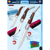 NAVAJA TEJA, BANDOLERA O SERRANA GRABADO COLOR BANDERA GITANA