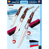 NAVAJA TEJA, BANDOLERA O SERRANA GRABADO COLOR BANDERA MERCHEROS