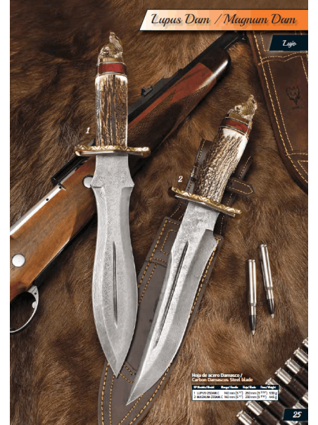 CUCHILLO MUELA LUPUS O MAGNUM DAMASCO