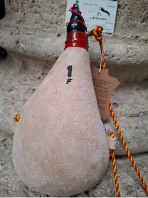 BOTA DE VINO PEZ RECTA CLARA 1LITRO PIEL DE CABRA