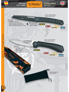 NOVEDAD NAVAJA TOKISU MADERA ÉBANO