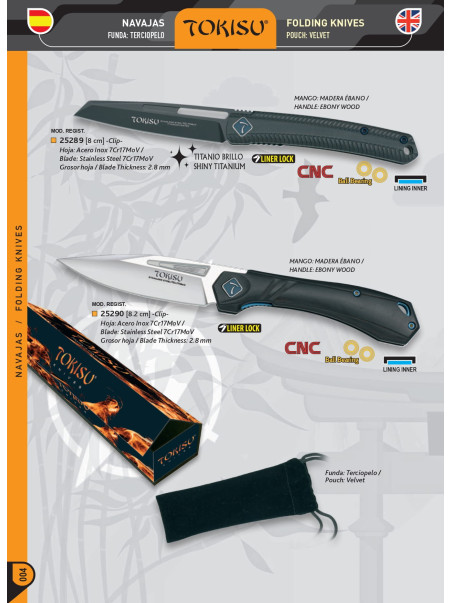 NOVEDAD NAVAJA TOKISU MADERA ÉBANO