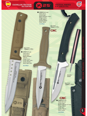 NOVEDAD CUCHILLO TÁCTICO K25 GOMA TAN O MIKARTA