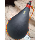 BOTA DE VINO PEZ 2 LITROS RECTA NEGRA PIEL DE CABRA