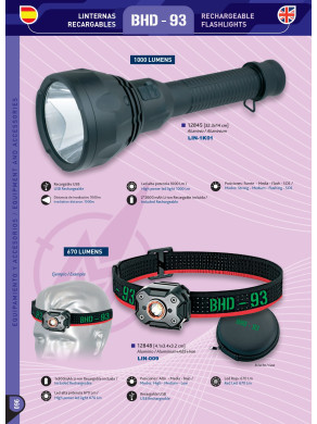 LINTERNA TÁCTICA BHD-93 LED ALTA POTENCIA