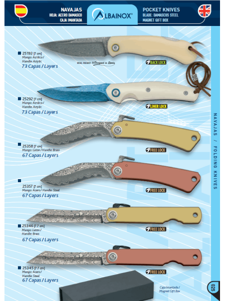 NAVAJA DAMASCO MANGO ACRÍLICO O HIGONOKAMI