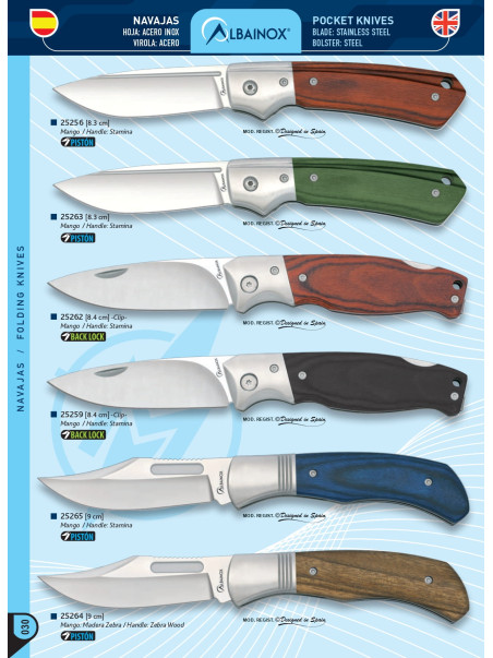 NOVEDAD NAVAJA MADERA STAMINA VARIOS COLORES