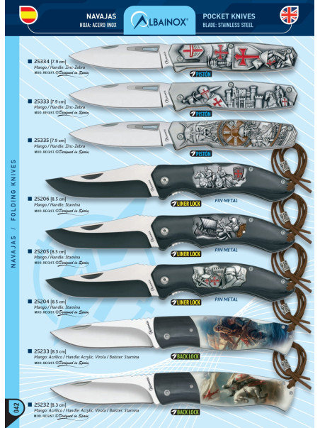 NOVEDAD NAVAJA TEMPLARIA DECORADA