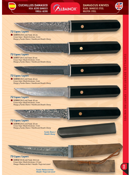 NOVEDAD CUCHILLO ACERO DAMASCO 72 CAPAS