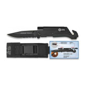 NAVAJA LINTERA Y PEDERNAL NEGRA  K25 19165